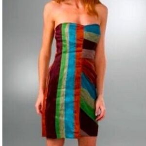 Vintage L.A.M.B. Gwen Stefani Y2K Linen Silk Dress Size 4 Punk Rock Glam Grunge